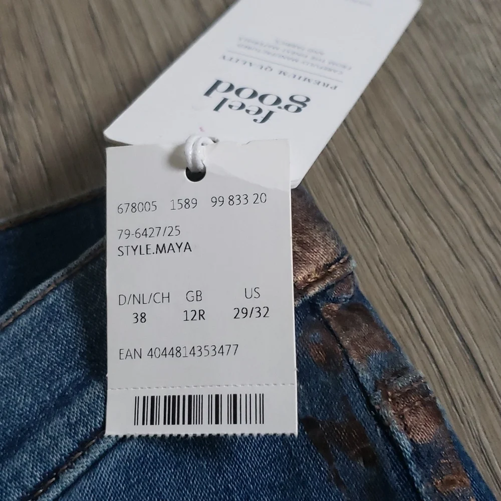 NWT Brax Maya Feel Good Women's Sequins Stripe Skinny Jeans Size 29 Chic - Picture 13 of 13